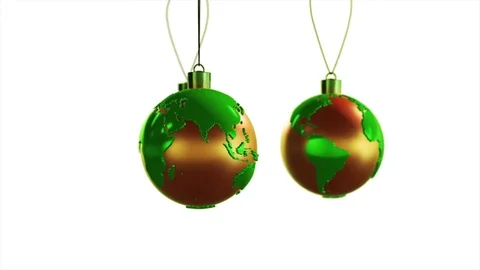 Christmas ball shaped as globe Stock Footage 83089261