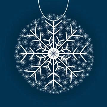 Christmas ball snowflake Illustrazione stock
