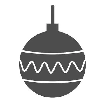 Christmas ball solid icon. Christmas tree ball vector illustration isolated on 库存插图
