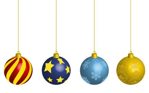 Christmas ball, striped pattern, star pattern, snow pattern, damask pattern Illustrazione stock