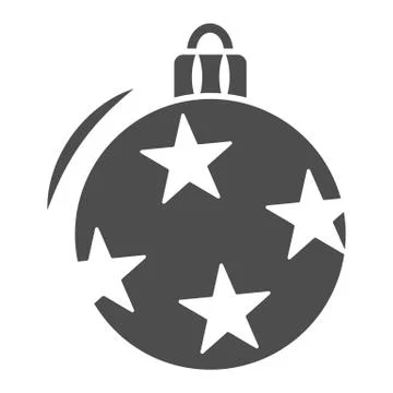 Christmas ball toy solid icon, New Year concept, Christmas tree decoration sign 库存插图