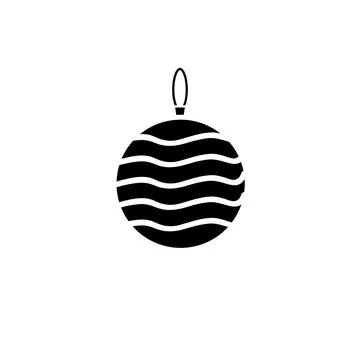 Christmas Ball, Tree Decoration Solid Flat Vector Icon Isolated on White Ba.. 库存插图
