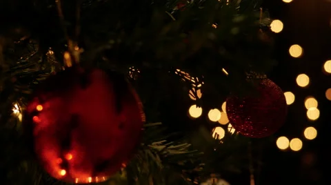 Christmas Ball On Tree Stock Footage 68579006