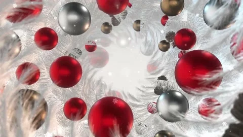 Christmas Ball Tunnel Background in a 3D animation Stock Footage 239018762