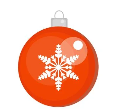 Christmas ball vector icon. Isolated on white background. Stock Illustration