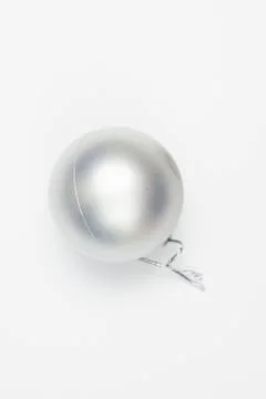 Christmas ball on white background isolate, copyspace, flatley Stock Photos