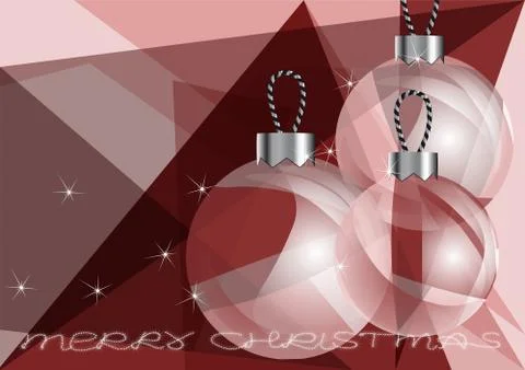 Christmas balls on abstract background Stock Illustration