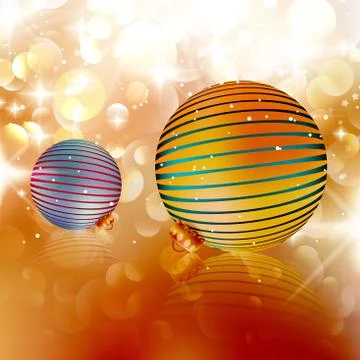 Christmas balls on abstract background. Stock Illustration