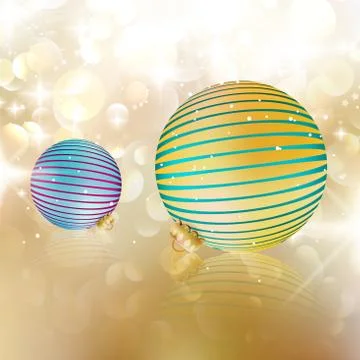 Christmas balls on abstract background. Stock Illustration