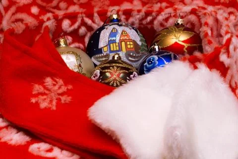 Christmas balls and pattern Foto stock