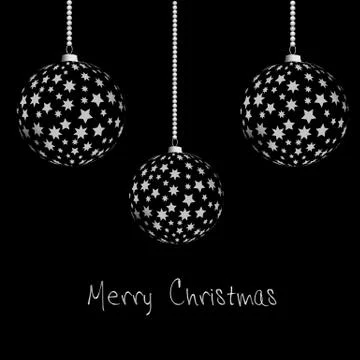Christmas balls on black Stock Illustration
