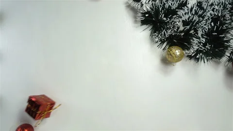 Christmas balls falling in slow motion Stock Footage 142508520