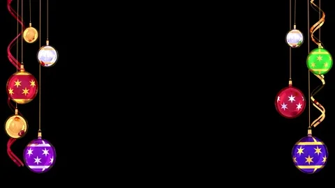 Christmas balls frame loop isolated with an alpha channel Stock Footage 255638860