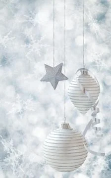 Christmas balls frame. Stock Photos