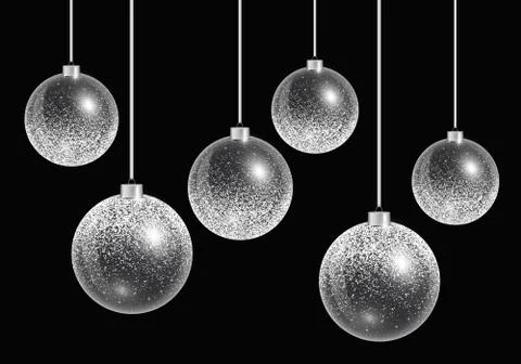 Christmas balls with glitter Stock Illustration