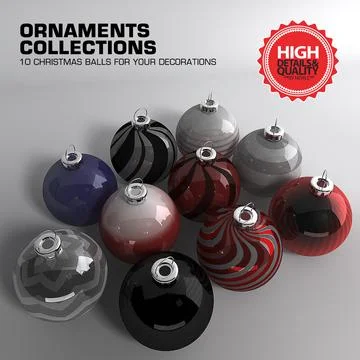 Christmas Balls Ornaments 3D Model