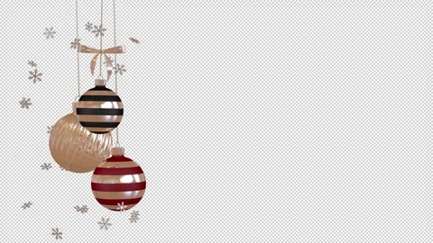 Christmas balls overlay on a seamless loop Stock Footage 256439771