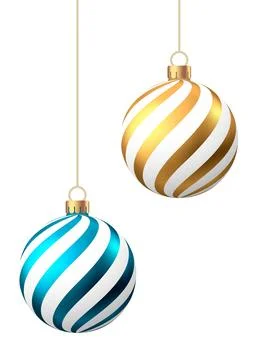 Christmas  balls  with pattern  isolated on white background. Stock Illustration