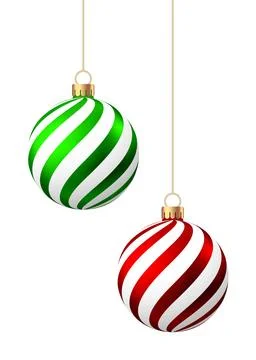 Christmas  balls  with pattern  isolated on white background. Stock Illustration