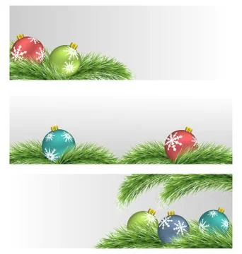 Christmas balls on pine branches Stock-Illustration