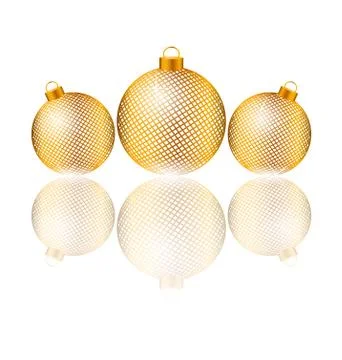 Christmas balls with reflection on white Stock Illustration