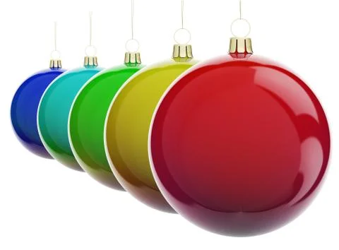 Christmas balls in a row Stock Illustration