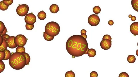 Christmas balls scatter after an explosion on a white background, isolated Stock Illustration