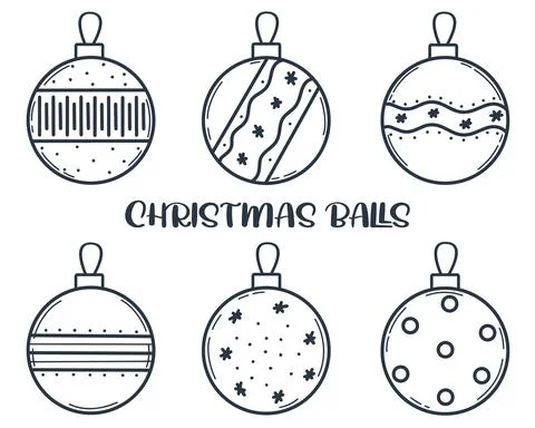 Christmas balls set isolated vector illustration Stock Illustration