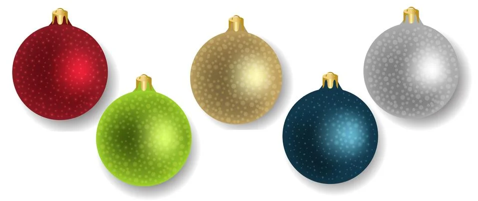 Christmas Balls Set Isolated White Background Stock Illustration