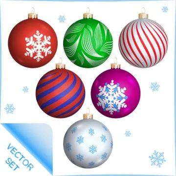 Christmas balls Set. Vector template. Stock Illustration