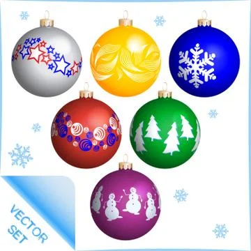 Christmas balls Set. Vector template. Stock Illustration