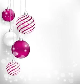 Christmas balls in snowfall Stock Illustration