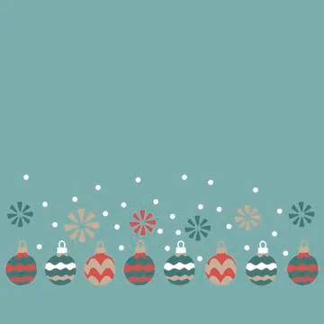 Christmas balls, snowflakes . Vector illustrations for greeting cards Stock Illustration