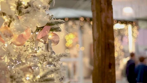 Christmas balls soft lighting smooth pan Stock Footage 84560025