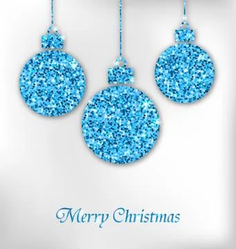 Christmas Balls with Sparkle Surface Illustrazione stock