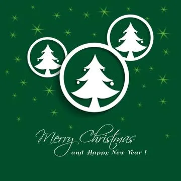 Christmas balls trees Stock Illustration