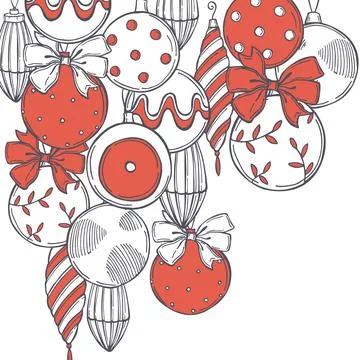 Christmas balls. Vector background. Stock Illustration
