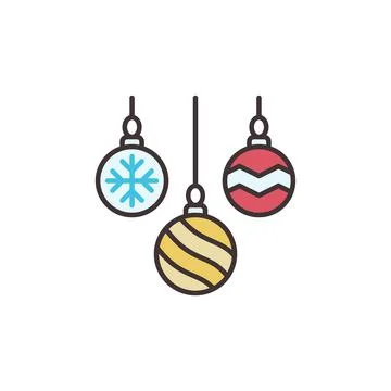 Christmas Balls vector concept colored icon or sign Stock Illustration