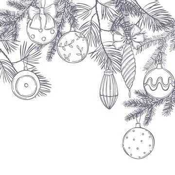 Christmas balls. Vector   illustration. Stock Illustration