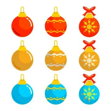 Christmas Balls Vector Vector Illustration Set Stock Illustration