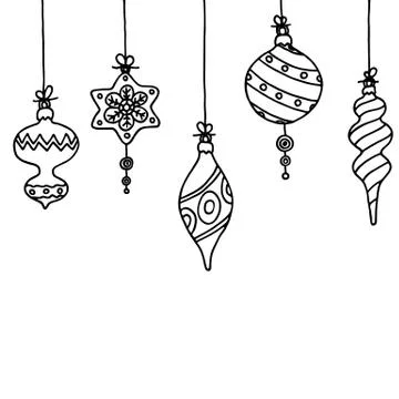 Christmas balls on white background. Vector illustration Stock Illustration