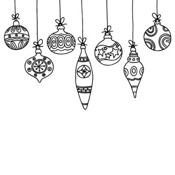 Christmas balls on white background. Vector illustration Illustrazione stock