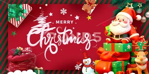 Christmas Banner Background PSD Template
