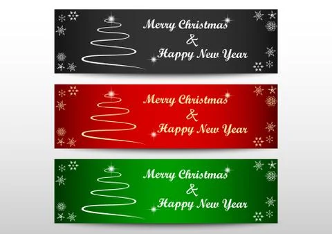 Christmas banner pack Stock Illustration