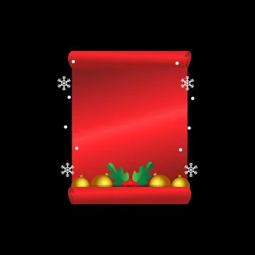 Christmas banner scroll template design vector 스톡 일러스트