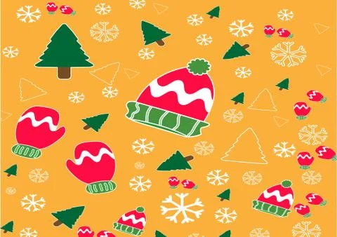 Christmas banner vector background template colorful elements like gifts Stock Illustration
