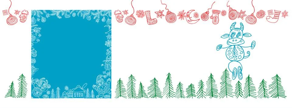 Christmas banner, vector template. Stock Illustration