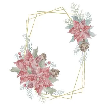 Christmas banner vertical frame polygon with decorative composition transparent Stock Illustration