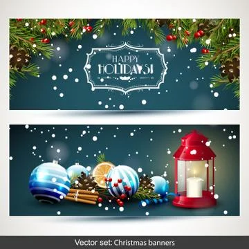Christmas banners Illustrazione stock
