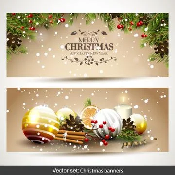 Christmas banners Stock Illustration